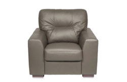 HOME Aston Leather Chair - Grey